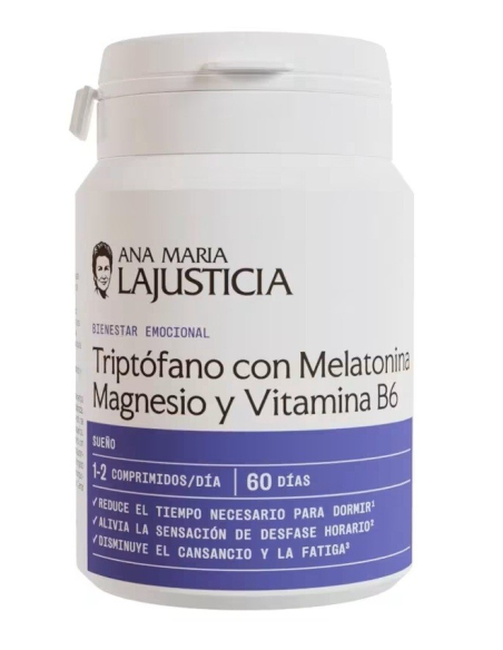 Ana María la Justicia - TRIPTOFANO CON MELATONINA + MAGNESIO Y VIT. B6 60 COMPRIMIDOS