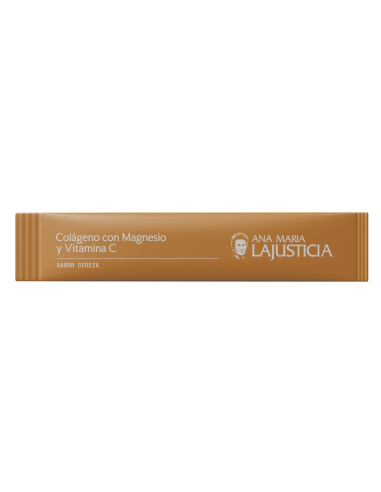 Ana María la Justicia - COLÁGENO CON MAGNESIO Y VITAMINA C 20 STICKS BEBIBLES SABOR CEREZA