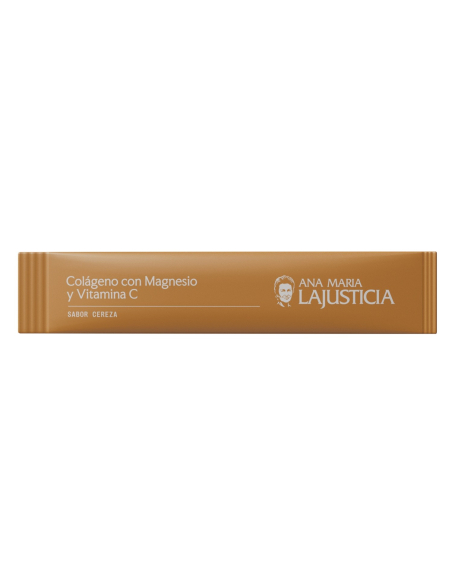 Ana María la Justicia - COLÁGENO CON MAGNESIO Y VITAMINA C 20 STICKS BEBIBLES SABOR CEREZA