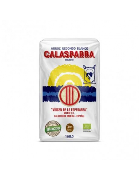 Biocop - ARROZ REDONDO BLANCO 1 KG CALASPARRA (ENVASE BLANCO)