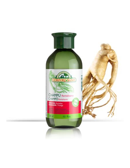 Corpore Sano - CHAMPU REVITALIZANTE ECOCERT 300 ML. GINSENG Y GRANADA