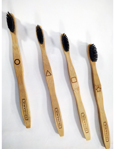 Irisana - CEPILLO DENTAL BAMBU CARBON ACTIVO CAJA 4 UDS.